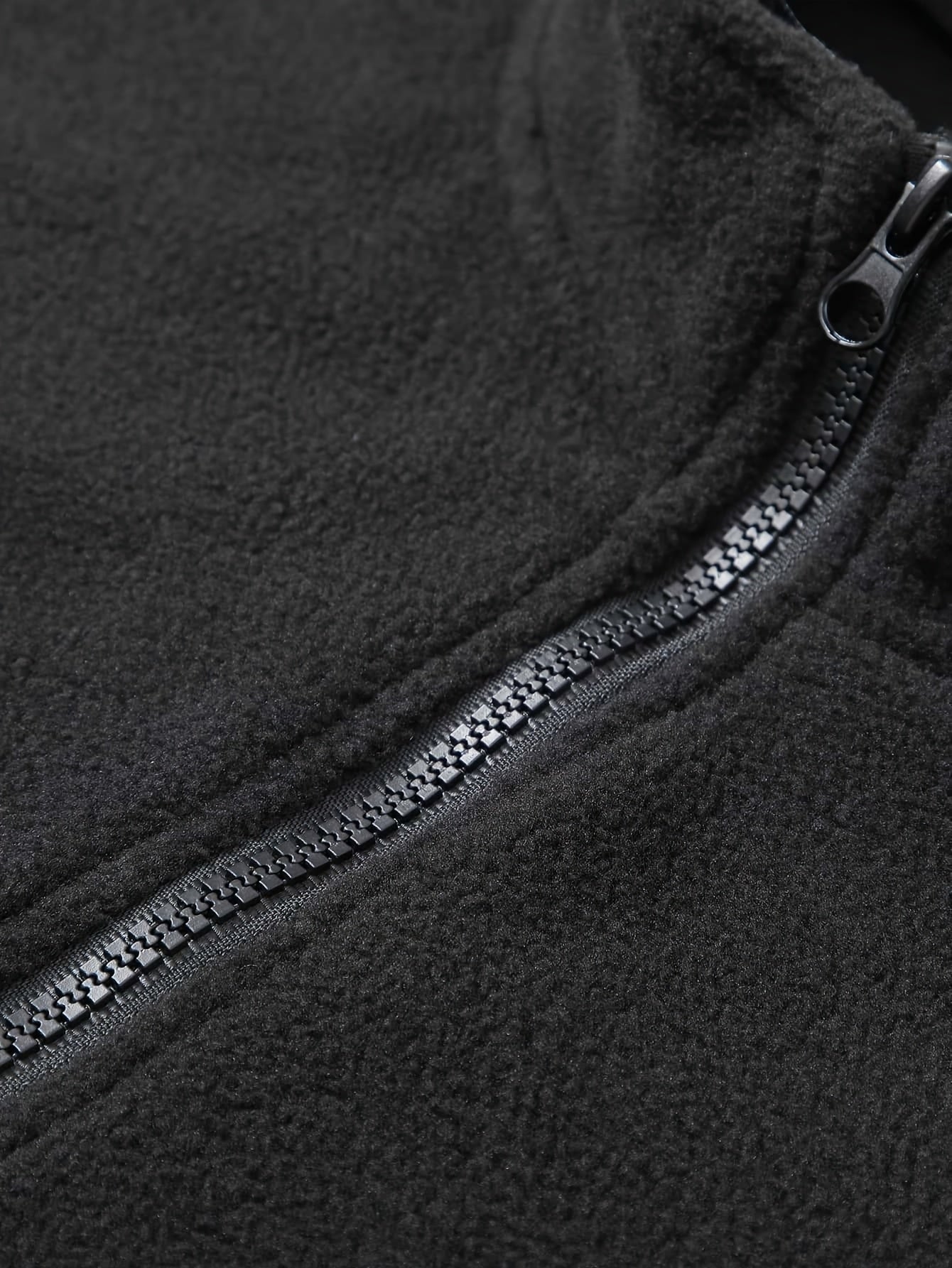 Mens Warm Breathable Half Zip Fleece Sweatshirt Black