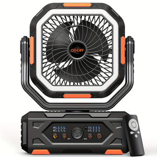 20000mAh Rechargeable Oscillating Fan with Remote Lantern