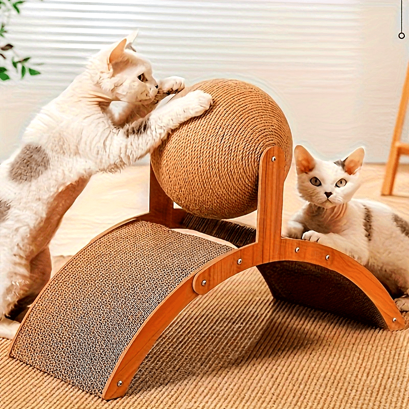 Wear Resistant Cat Scratching Ball Toy Vertical Cat Scratch Board Corrugated Paper Grinding Claw Board Relaxation