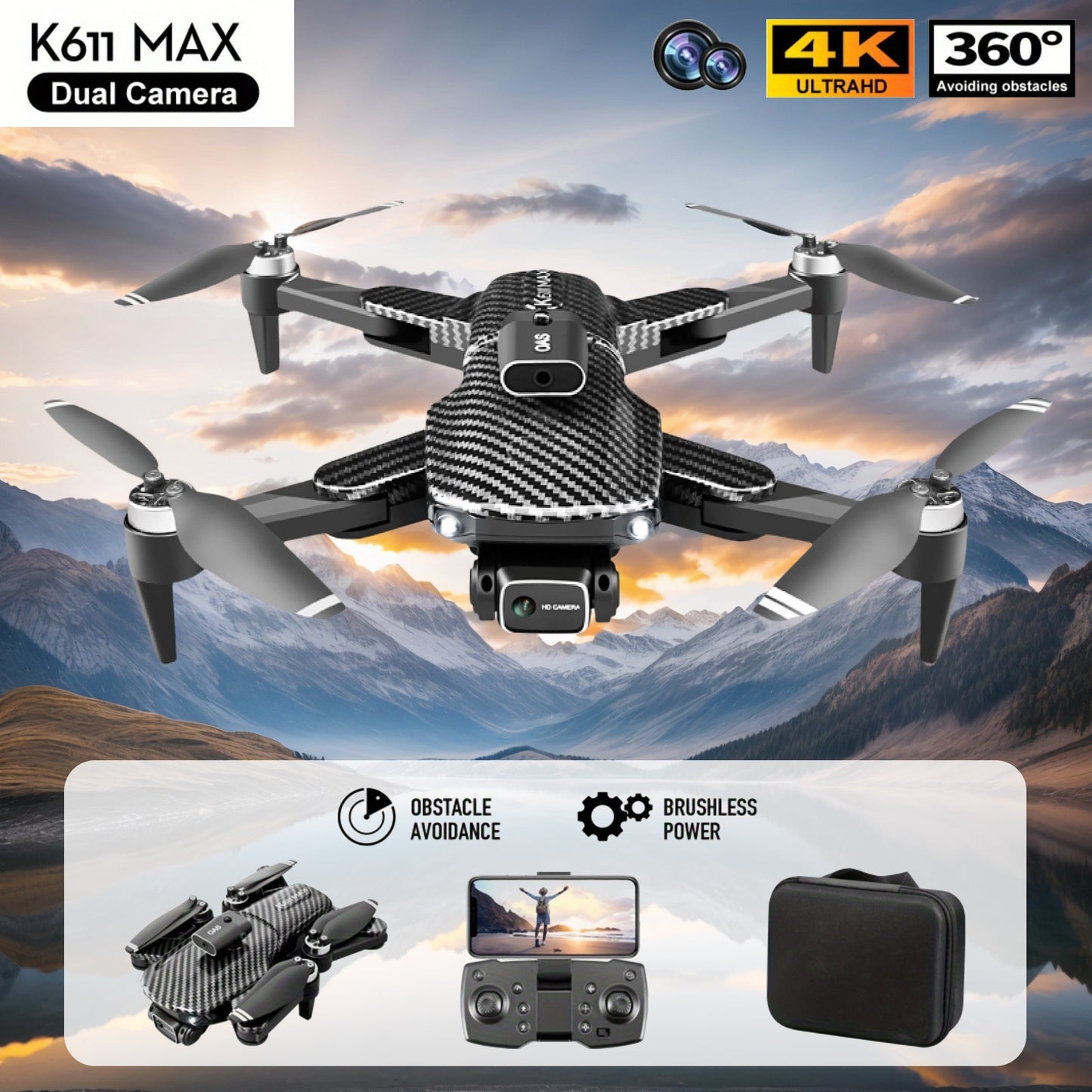 Professional Aerial Drone With 4K Camera And App Tracking