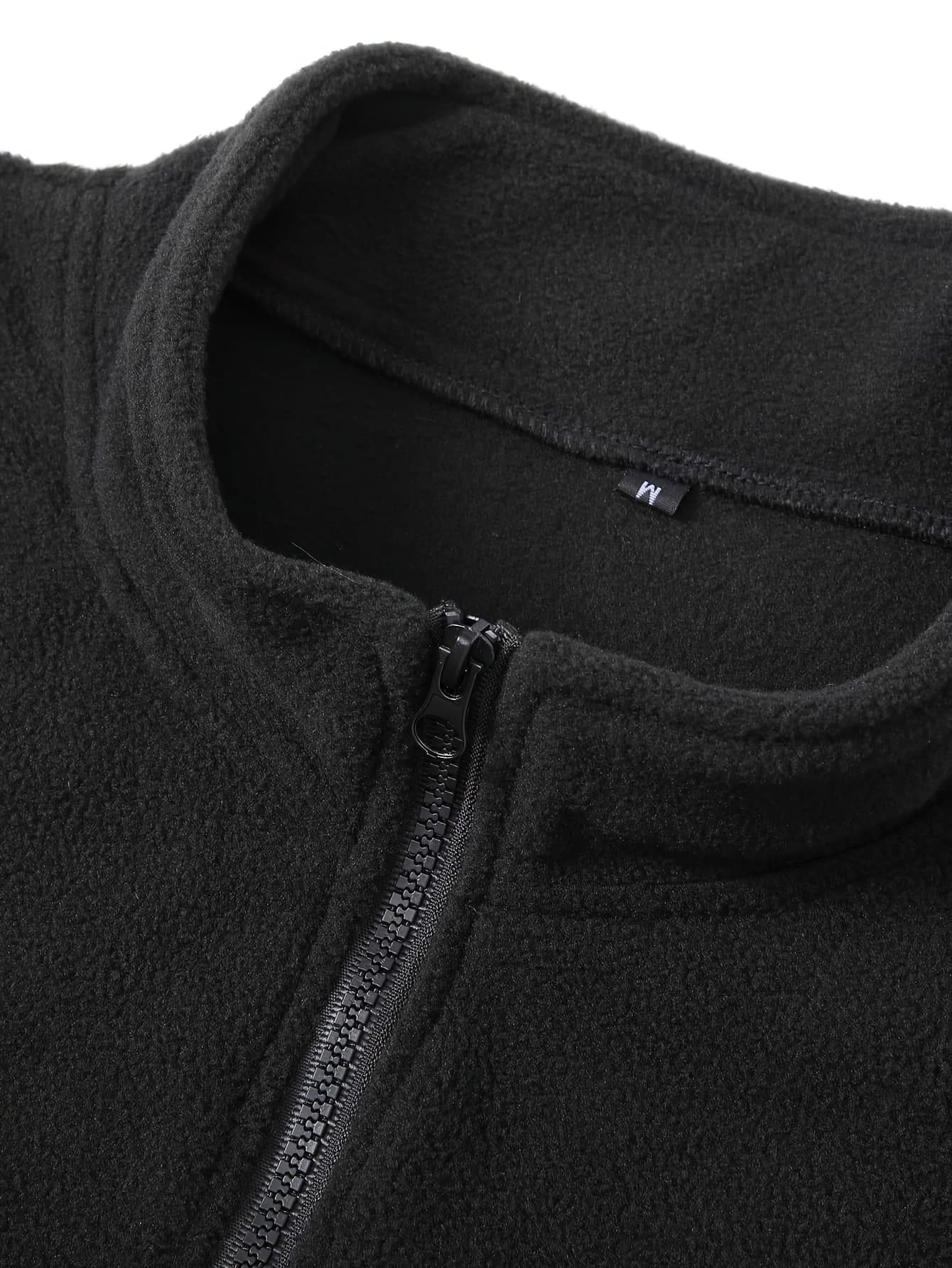 Mens Warm Breathable Half Zip Fleece Sweatshirt Black