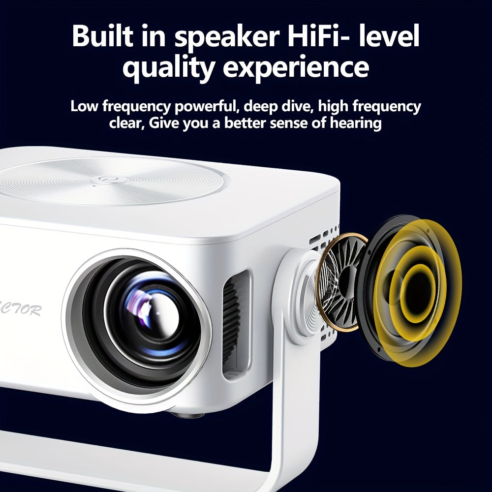 Portable 1080P WiFi 6 Projector For Home Theater And Gaming