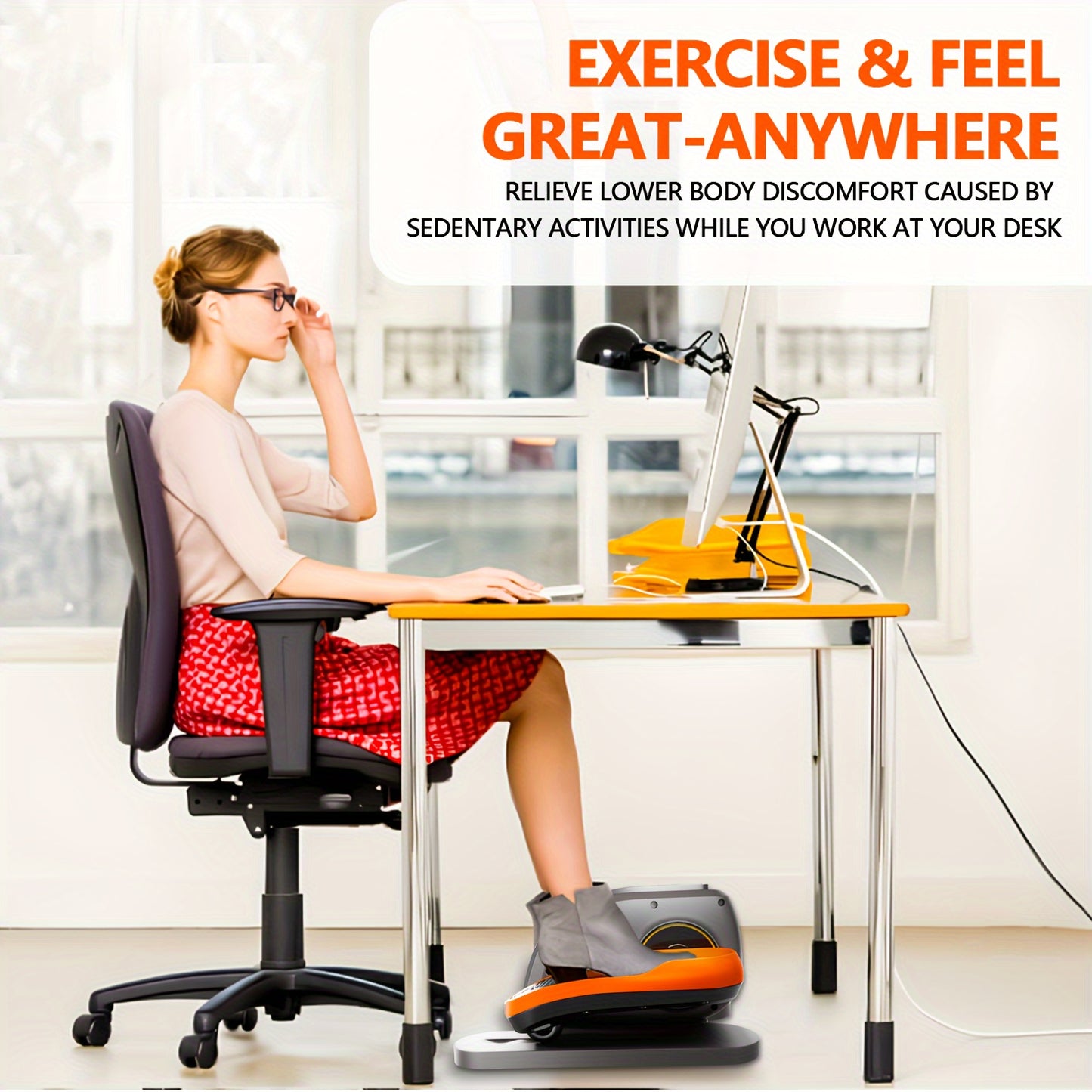 Under Desk Elliptical Trainer Seated Exerciser For Seniors
