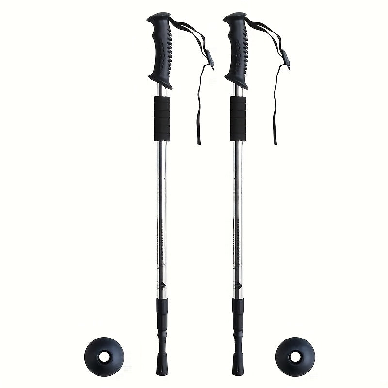 Two Pack Adjustable Aluminum Hiking Poles With Comfort Grips