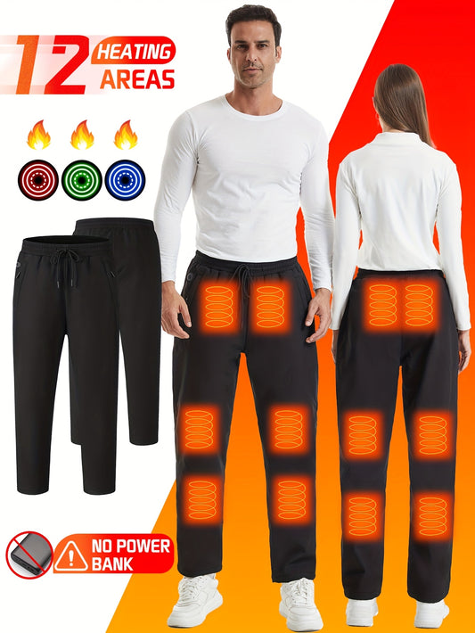 MGNWARM Men's Smart Heated Thermal Pants With 12 Zone Heating Adjustable Temperature Windproof Ergonomic Fit For Skiing