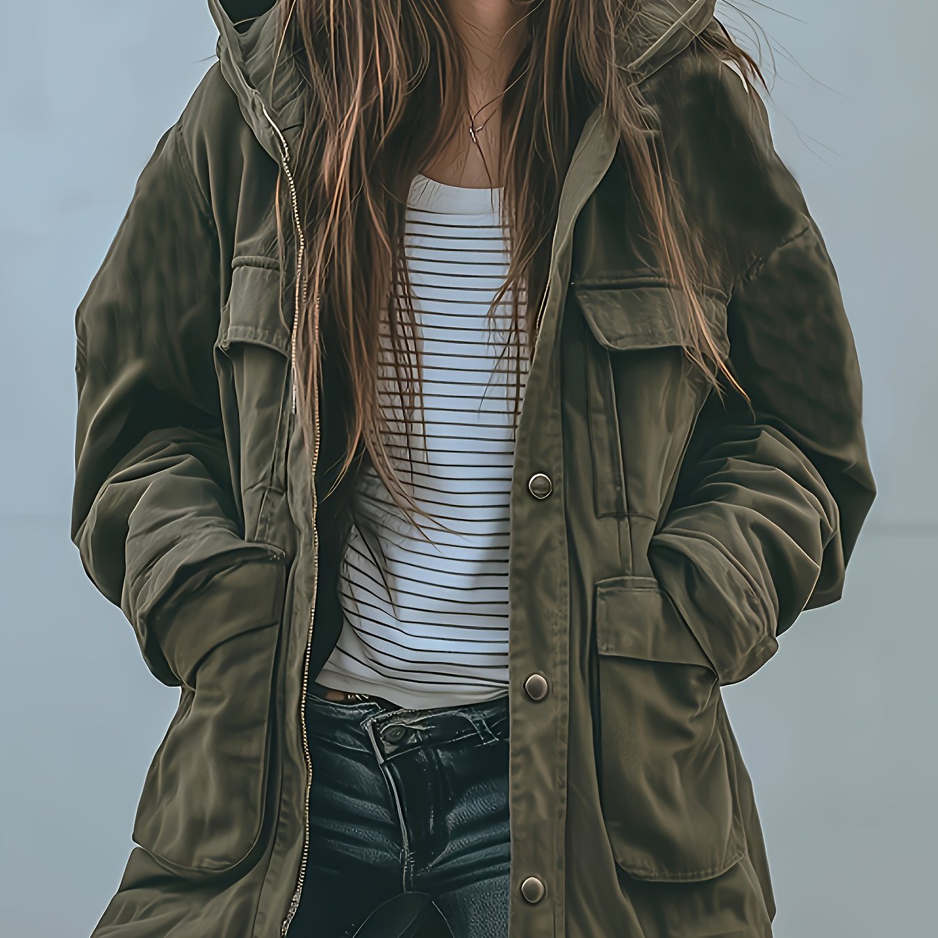 Women's Heavy Duty Jacket All Season Workwear Olive Green