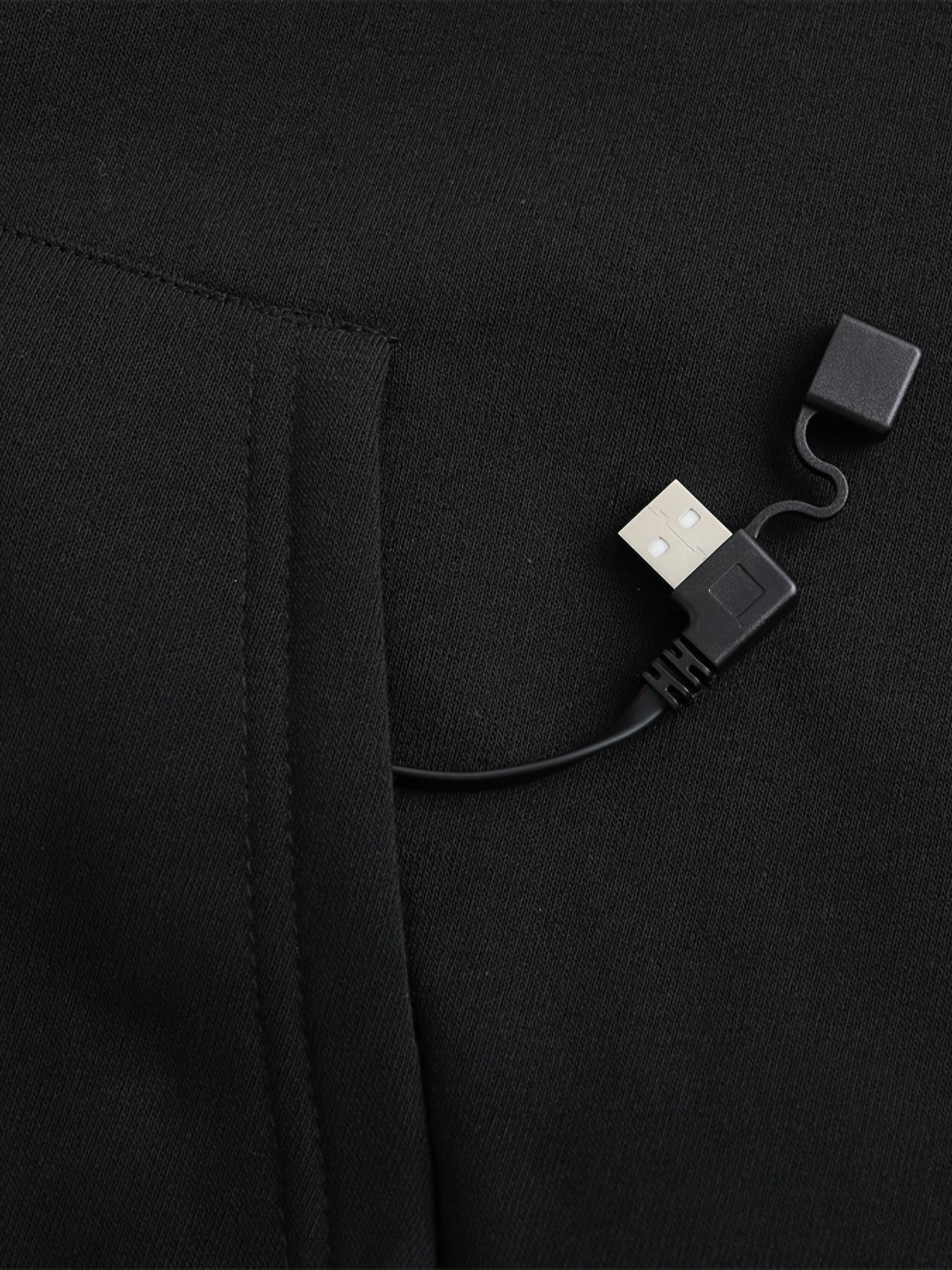 7 Zone USB Powered Electric Fleece Jacket With 3 Speed Control Kangaroo Pocket Unisex Winter Wear For Men And Women