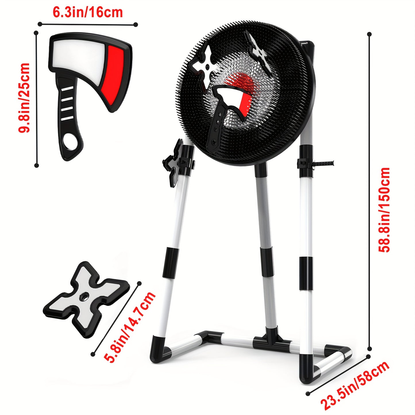 TopSpeed Darts Black Axe Throwing Set With 3 Plastic Axes