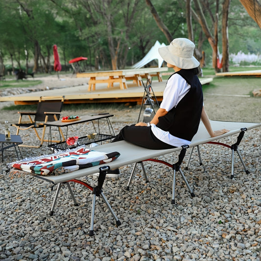 Outdoor Camping Folding Camp Bed Ultralight Aluminum Alloy Portable Bed