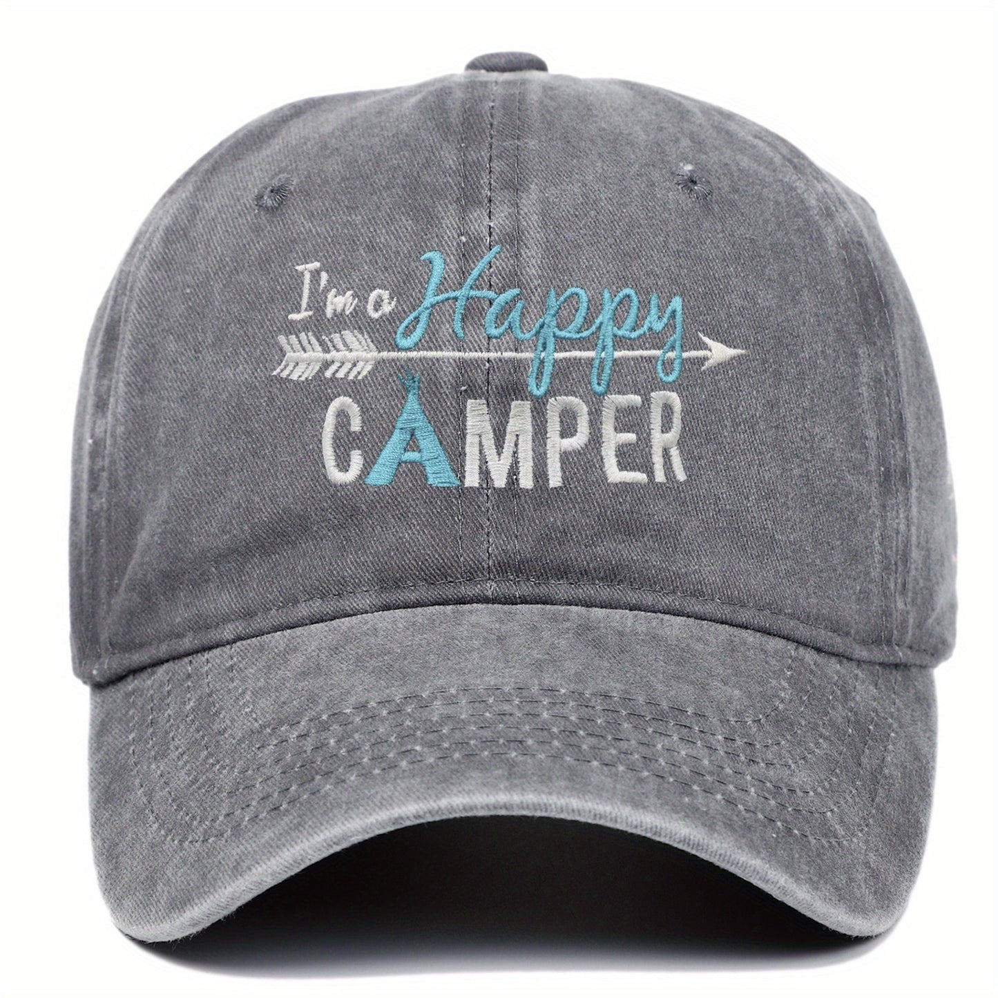 Im Happy Camper Embroidered Adjustable Baseball Cap