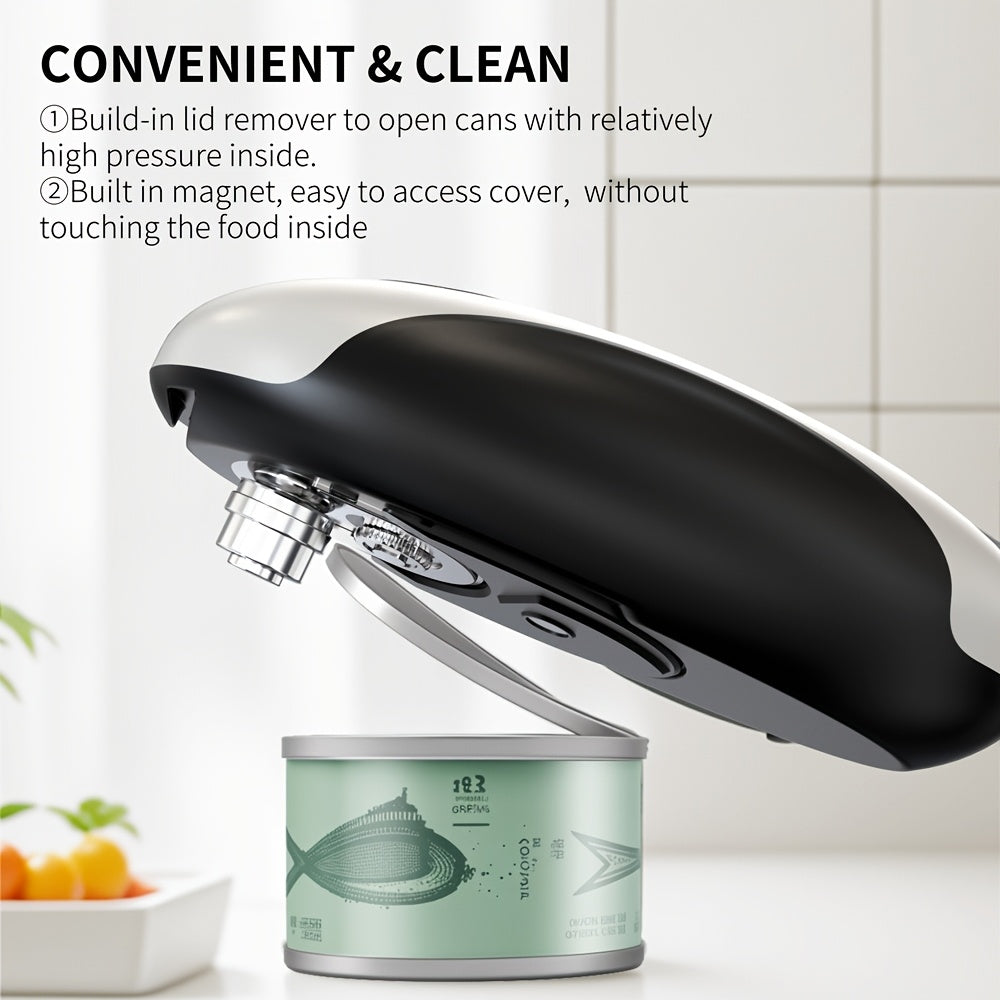 Cliton Rechargeable Electric Can Opener With One Touch Auto Rotate Lid Lifter Cutting Fits Most Cans Kitchen Camping