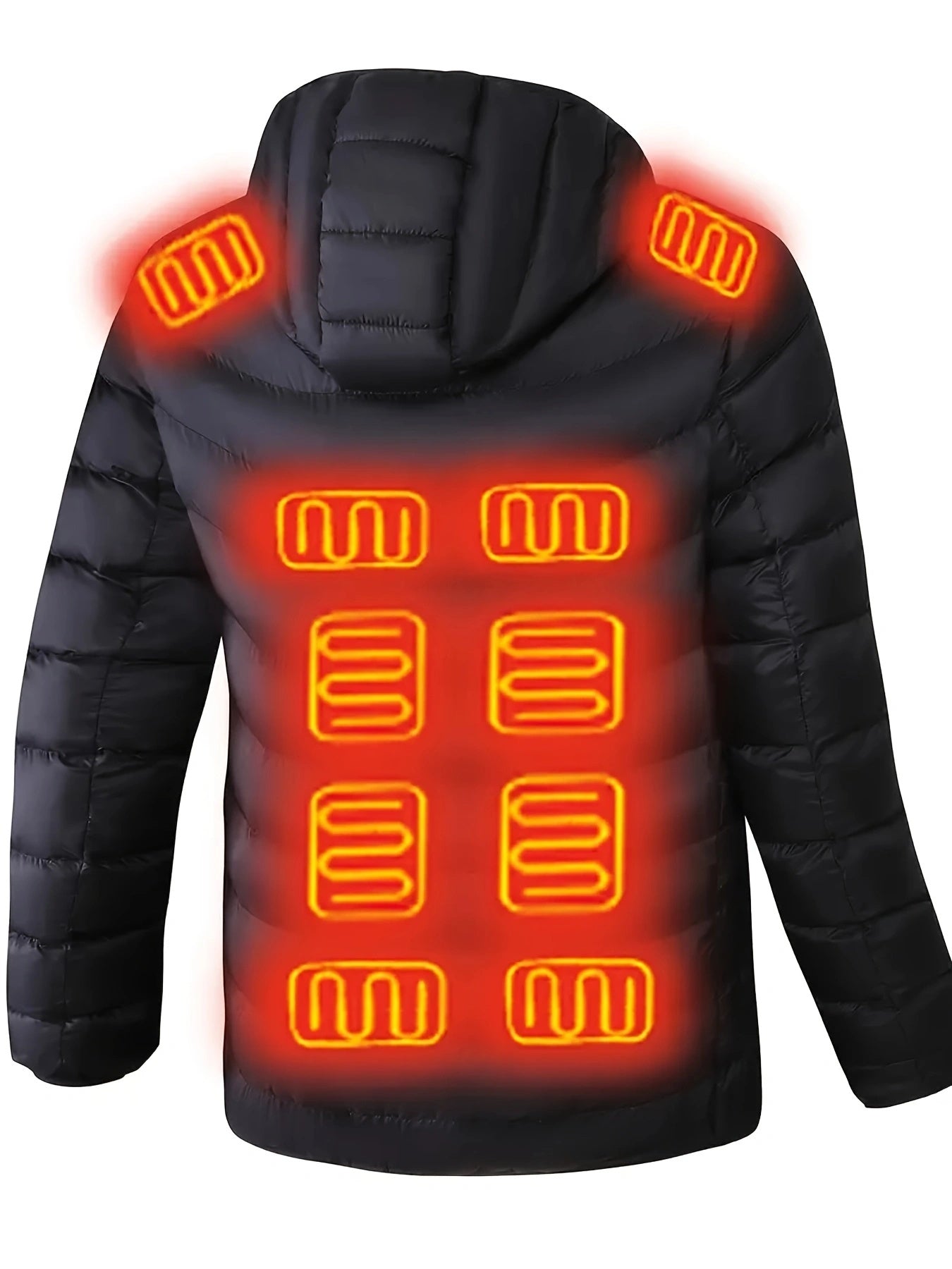 Electric Heating Jacket USB Powered Hooded Full Zip 24 Zones