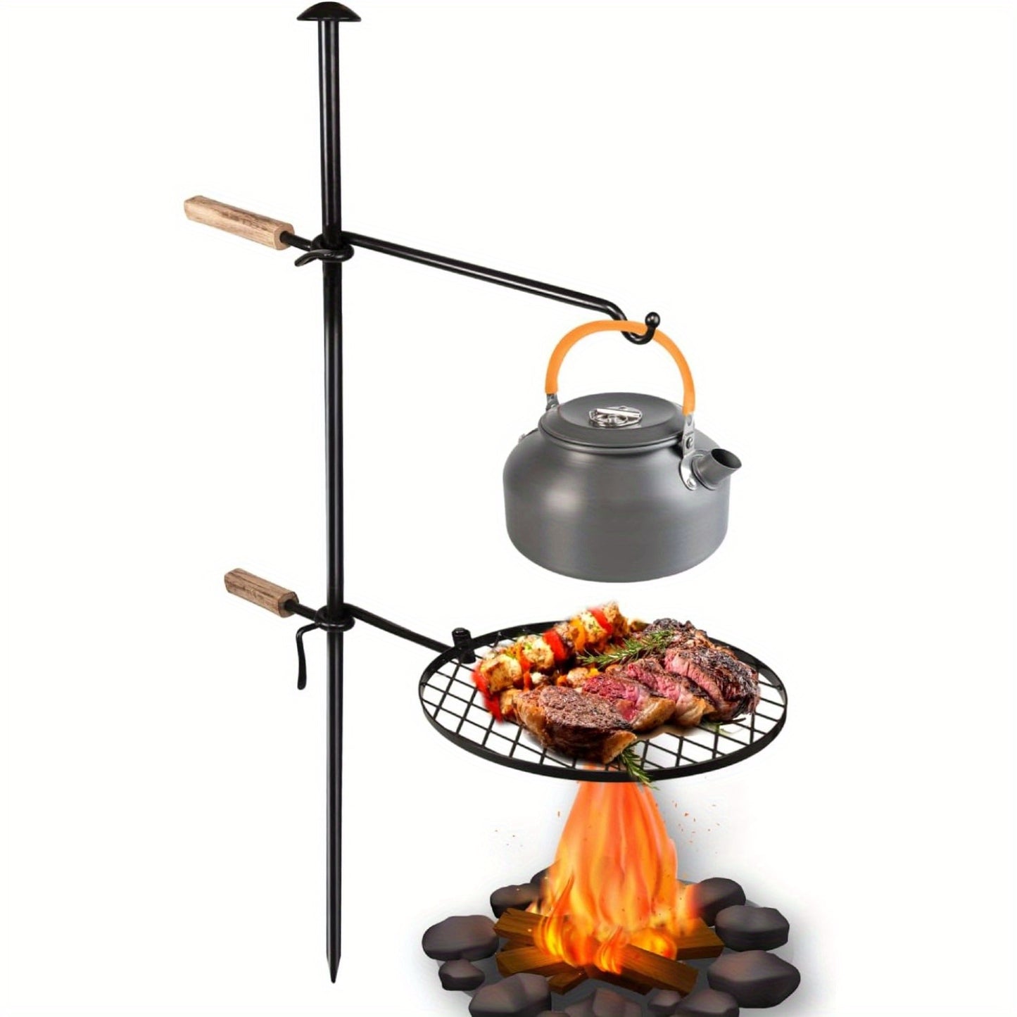 Matladin Portable Camping Grill Rotating Height Adjustable