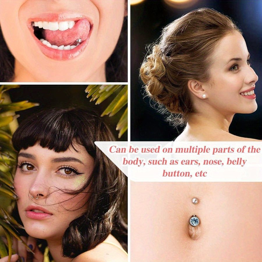 Professional Ear Piercing Gun Kit Reusable Stainless Steel Piercing Earrings Studs For At Home Salon