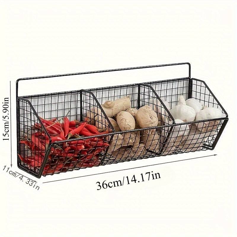 Durable Adjustable Kitchen Storage Basket For Spices Onions Garlic