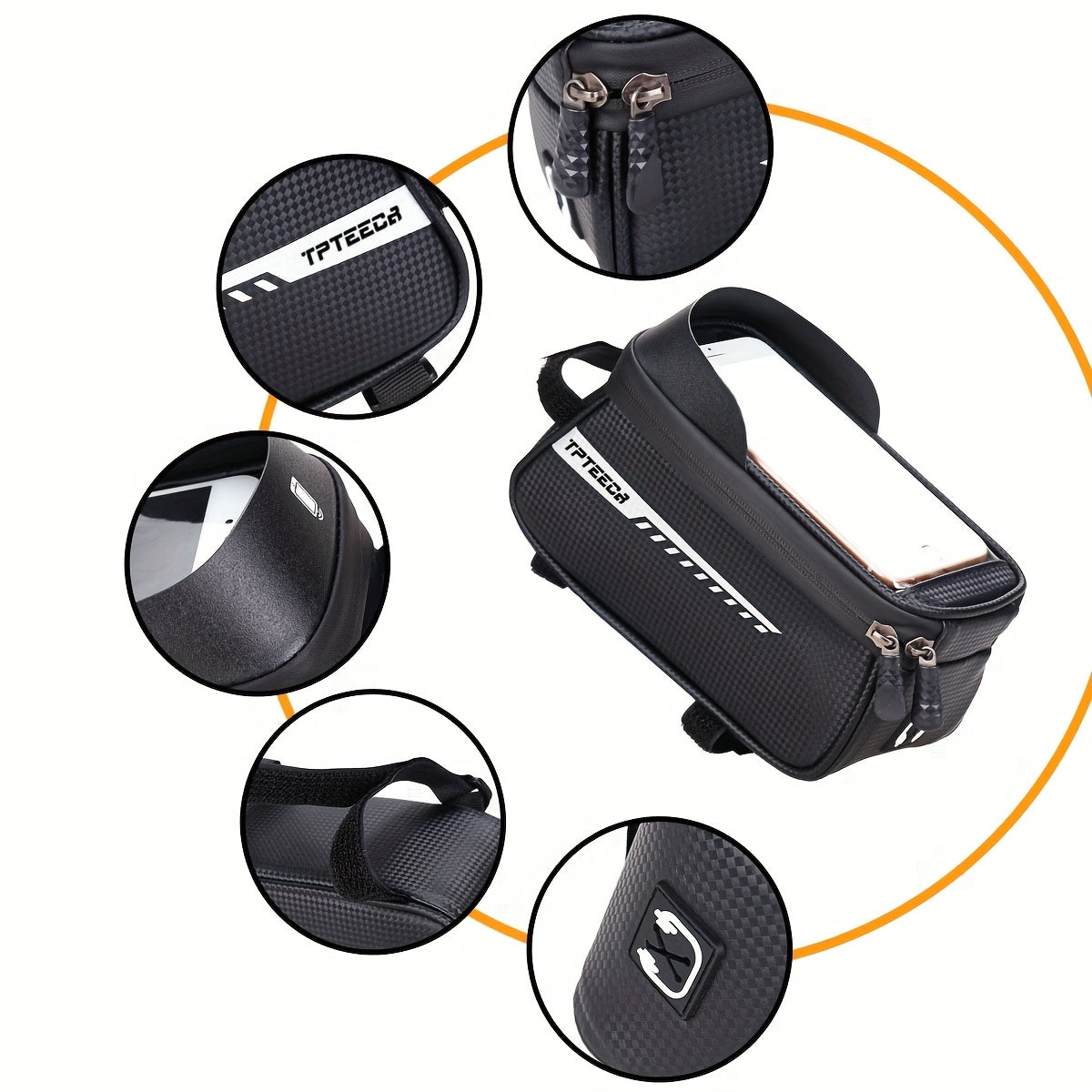 Tpteecr Bike Handlebar Bag With Touchscreen Phone Holder