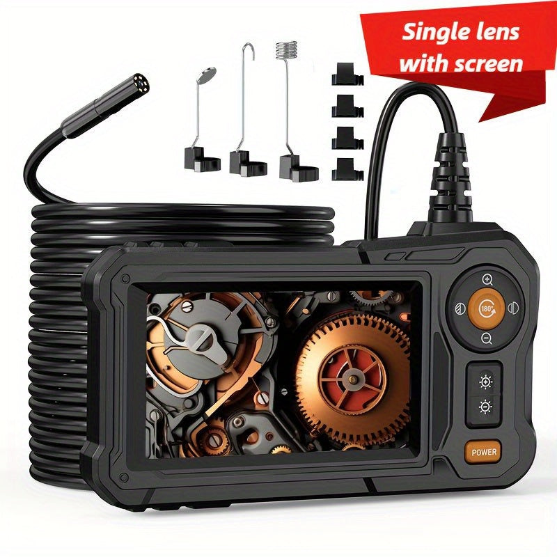 Endoscope With SemiRigid Snake Camera Four Point Three Inch Screen 1080P 16.4Ft Cord IP67 Waterproof Borescope Sewer
