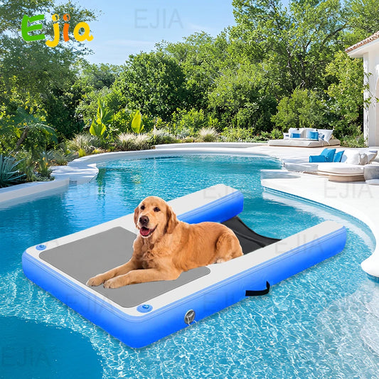 59 Inch Inflatable Dog Pool Ramp Dog Boat Ramp Non Slip EVA Floating Ramp for Dogs Water Ladder Steps for Pool Lake Boats