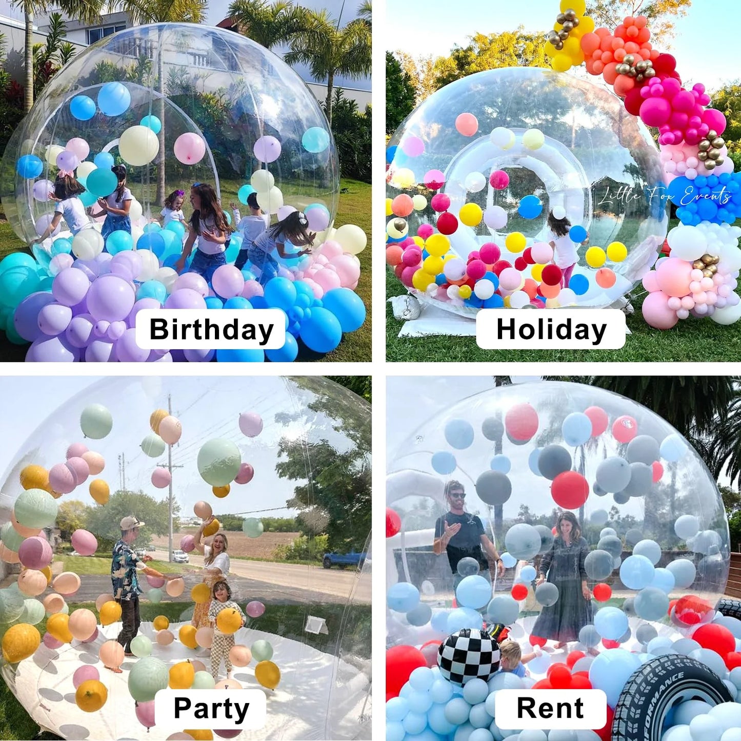 Inflatable Balloon Bubble House Tent Commercial Grade PVC Clear Bubble House with Air Pump and Blower 10 Feet for Children's Party