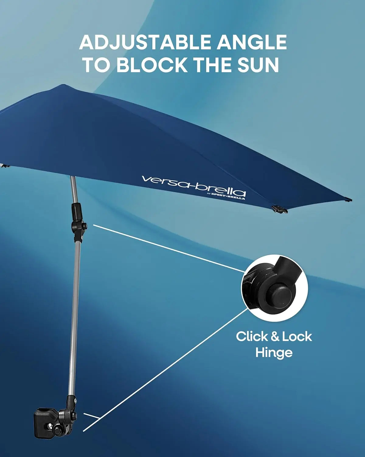 UPF 50 Plus Sun Shade Portable Umbrella Clamp Swivel