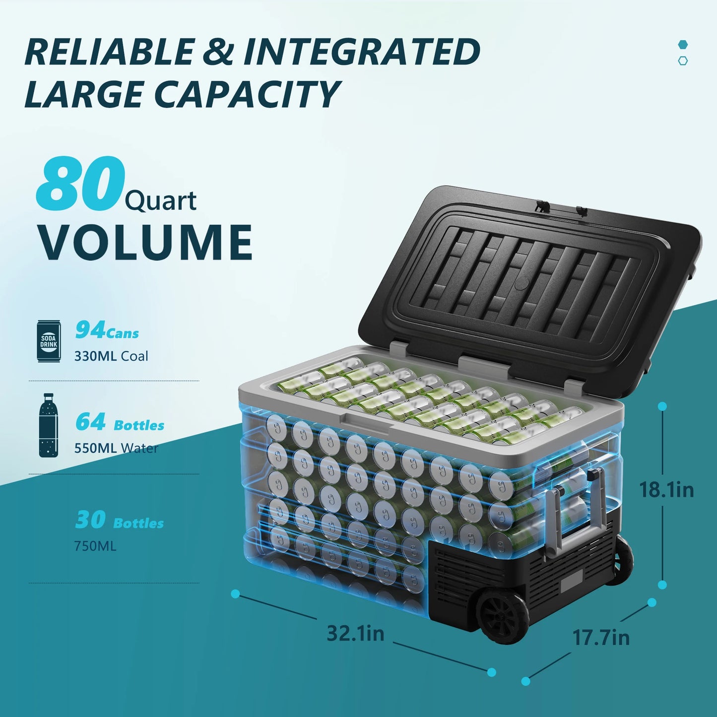 SIMZLIFE 75L Portable Car Refrigerator Fridge Freezer