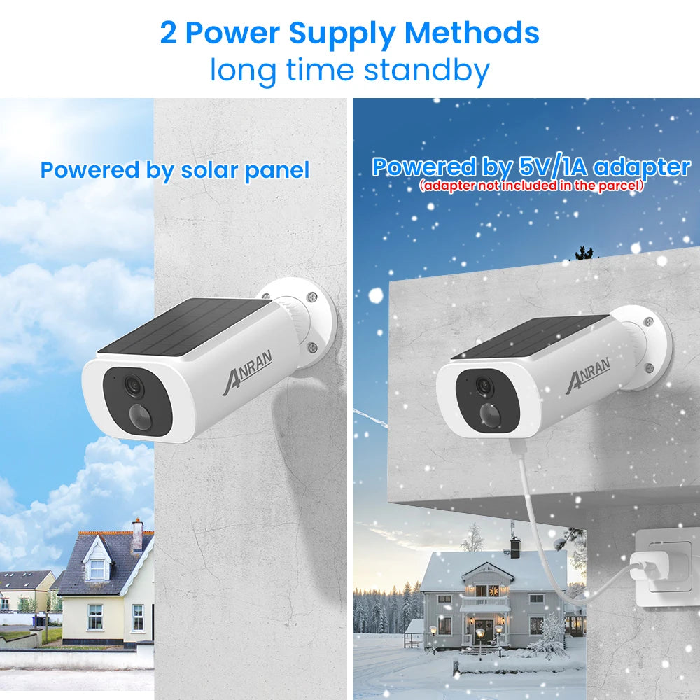 ANRAN Wireless 3MP Solar Battery Floodlight Camera And Alarm