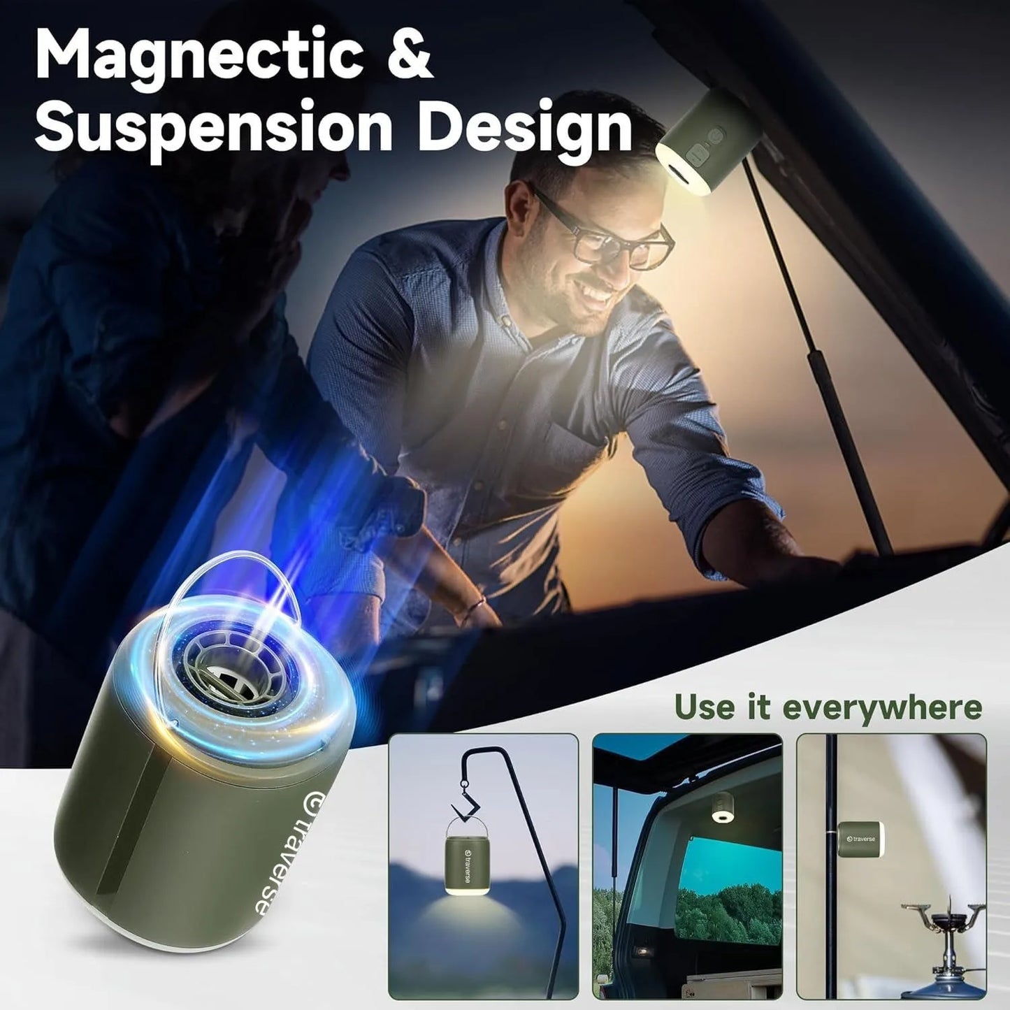 Nano Inflatable Pump With Lantern Magnetic Design For Trips