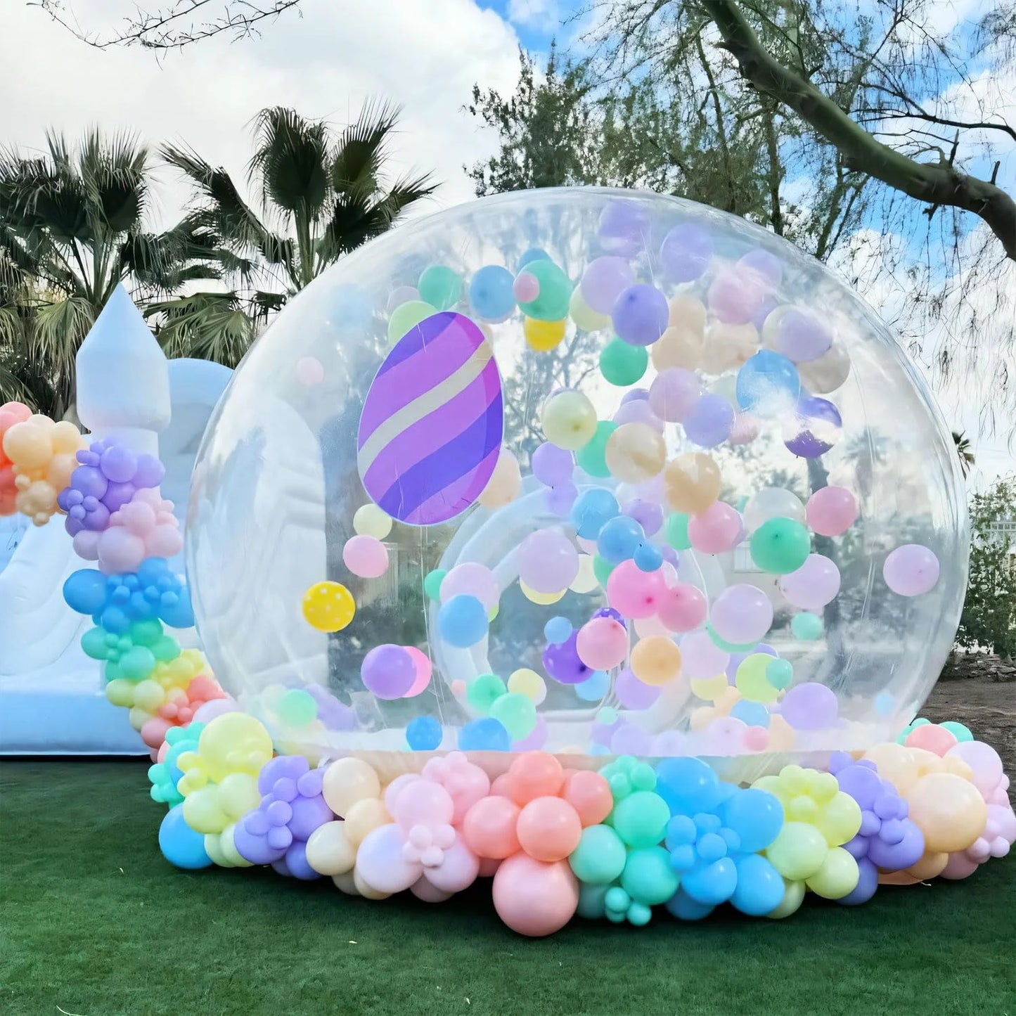 Inflatable Balloon Bubble House Tent Commercial Grade PVC Clear Bubble House with Air Pump and Blower 10 Feet for Children's Party