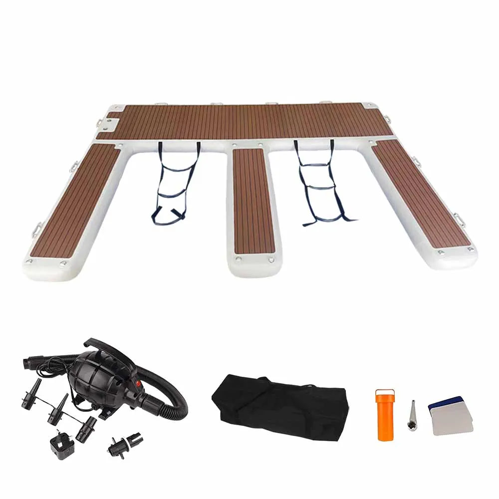 US Stock 13ft 4m EVA Non Slip Inflatable E Dock Platform Double Jet Ski Dock Luxury Water Floating Mat for Lake Pool Boat