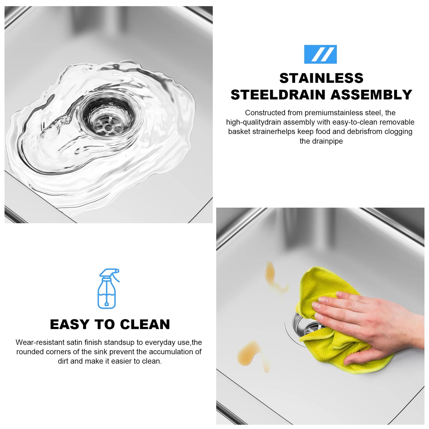 39 Inch Stainless Steel Utility Sink Outdoor Sink Station with Cabinet