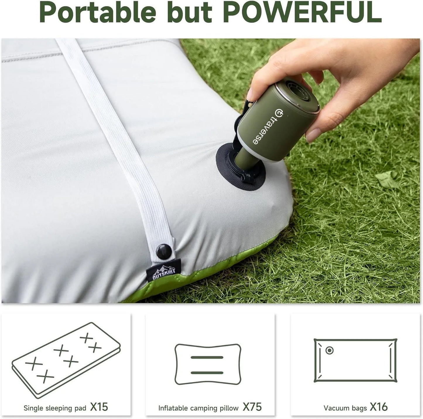 Nano Inflatable Pump With Lantern Magnetic Design For Trips