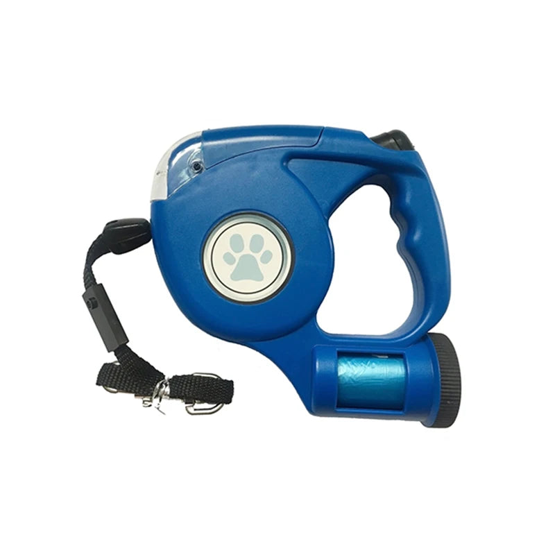 LED Retractable Dog Leash With Waste Bag 4.5M Night Safety
