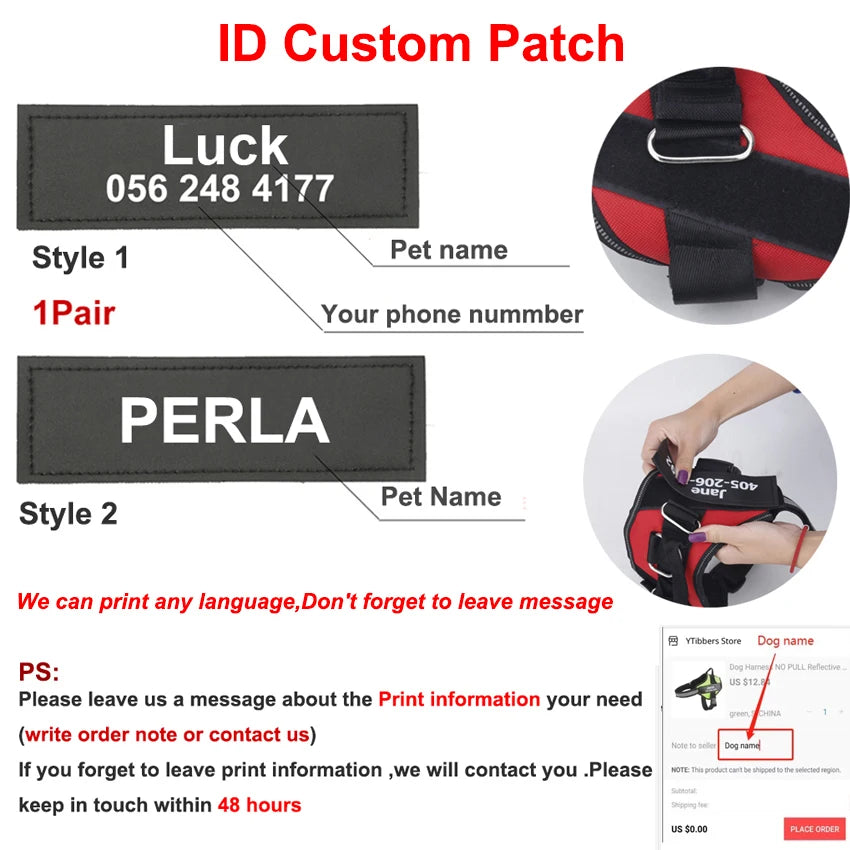 Personalized Dog Harness No Pull Reflective Vest For Dogs