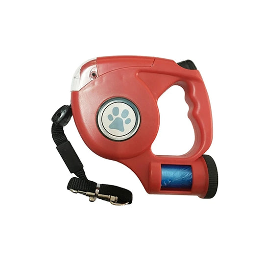 LED Retractable Dog Leash With Waste Bag 4.5M Night Safety