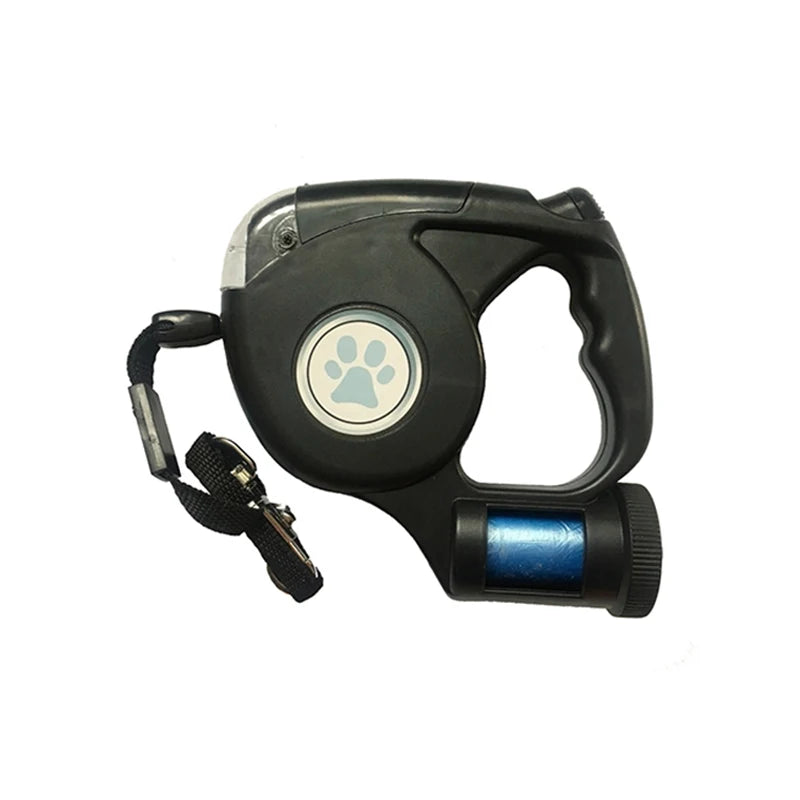 LED Retractable Dog Leash With Waste Bag 4.5M Night Safety