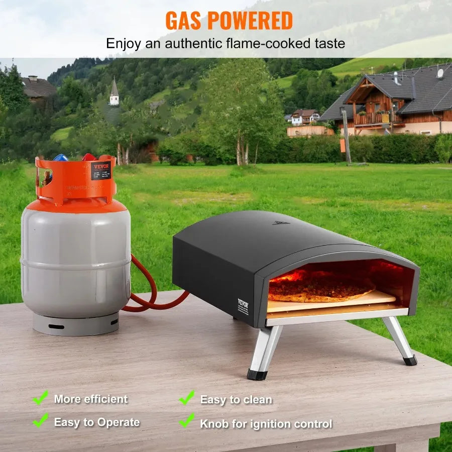 12 Inch Outdoor Portable Gas Pizza Oven Foldable Iron Spray Camping Aluminum Copper Alloy