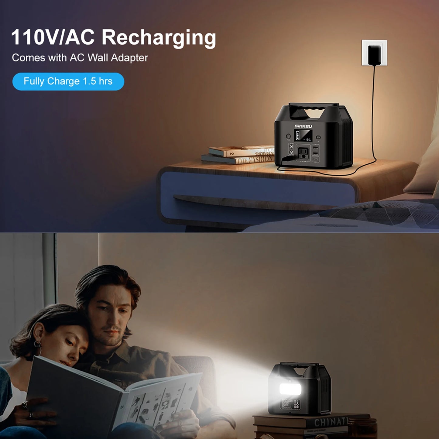 150W Portable Power Station 122.8Wh LiFePO4 Battery