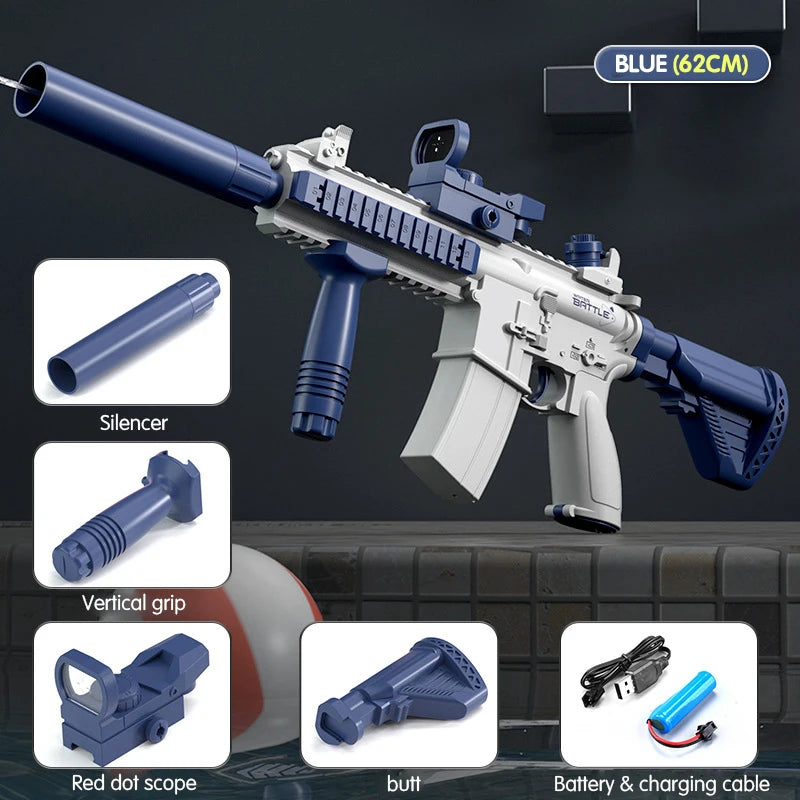 Electric Water Gun Pistol 10M Long Range Portable M416 Shooting Toy for Boys Summer Beach Outdoor Games