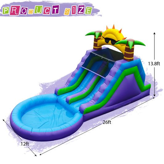 Inflatable Sunflower Outdoor Slides Air Bounce Water Amusement Play Equipment Double Slide Bubble Ball Pit