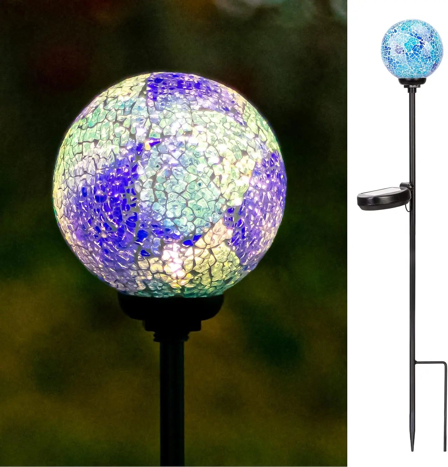 Solar Mosaic LED Garden Stake Light Waterproof Outdoor
