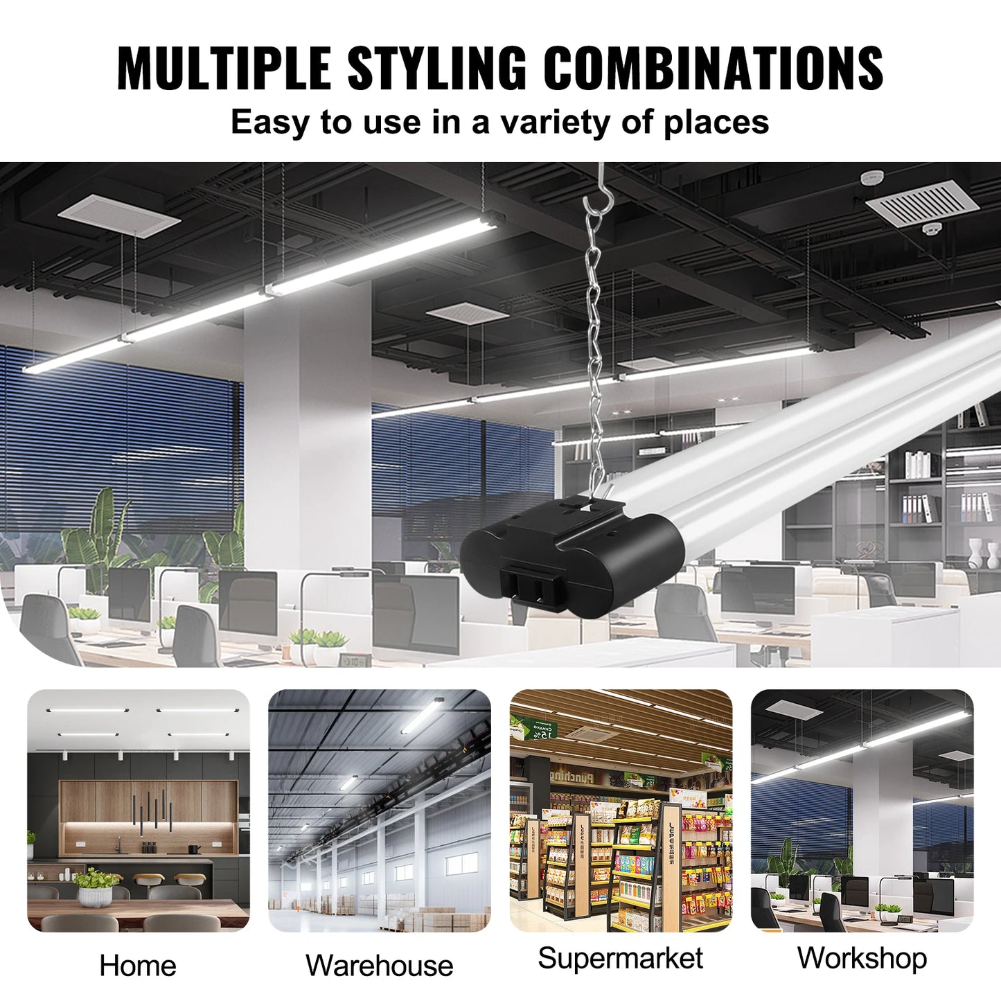 LED Linkable 4FT Shop Light 40W 4500LM Hanging Mount