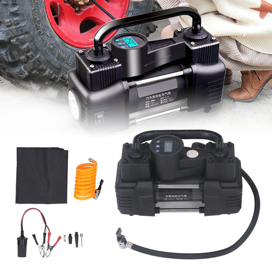 12V Dual Cylinder Car Tire Inflator With LED Display