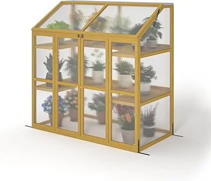 Mini Outdoor Polycarbonate Greenhouse With Openable Roof