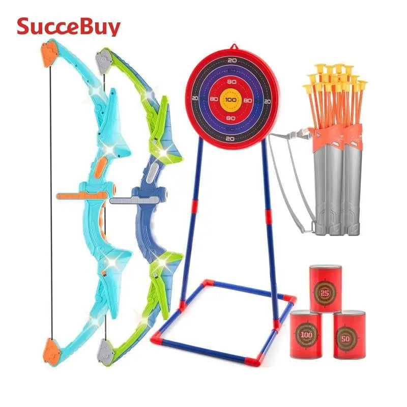 SucceBuy Bow And Arrows For Children Kids Archery Bow Practice Recurve Outdoor Sports Game Hunting Shooting Toy Gift Bow Kit