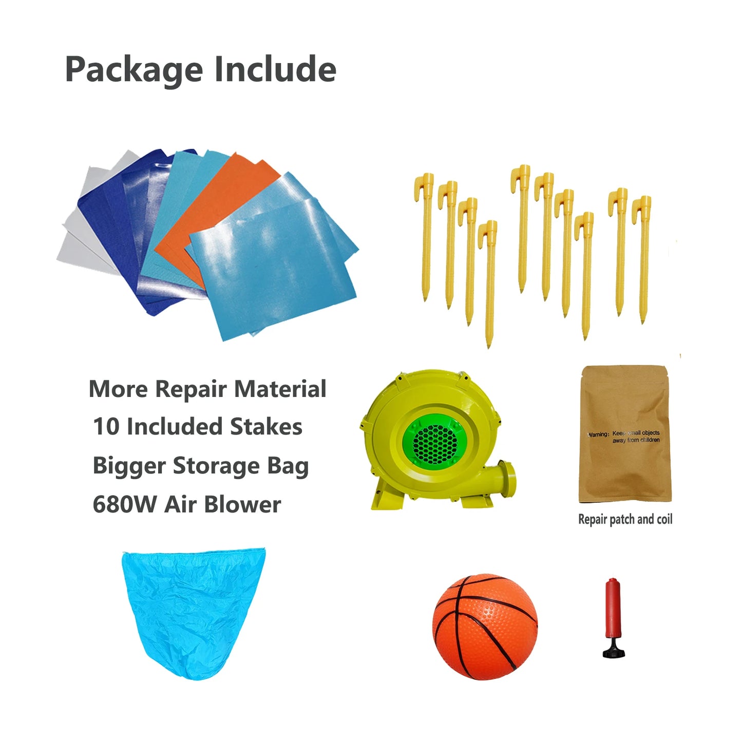 Inflatable Bounce House Obstacle Course for Kids with 2 Racing Slides Spacious Jumping Area Tunnels and Climbing Walls with Blower