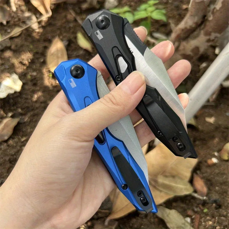 EDC Pocket Folding Knife Aluminum Handle Camping Hunting