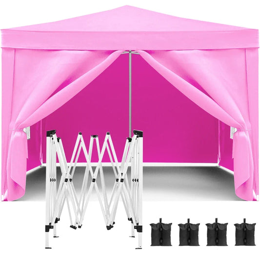10x10 Folding Canopy With 4 Removable Sidewalls Outdoor