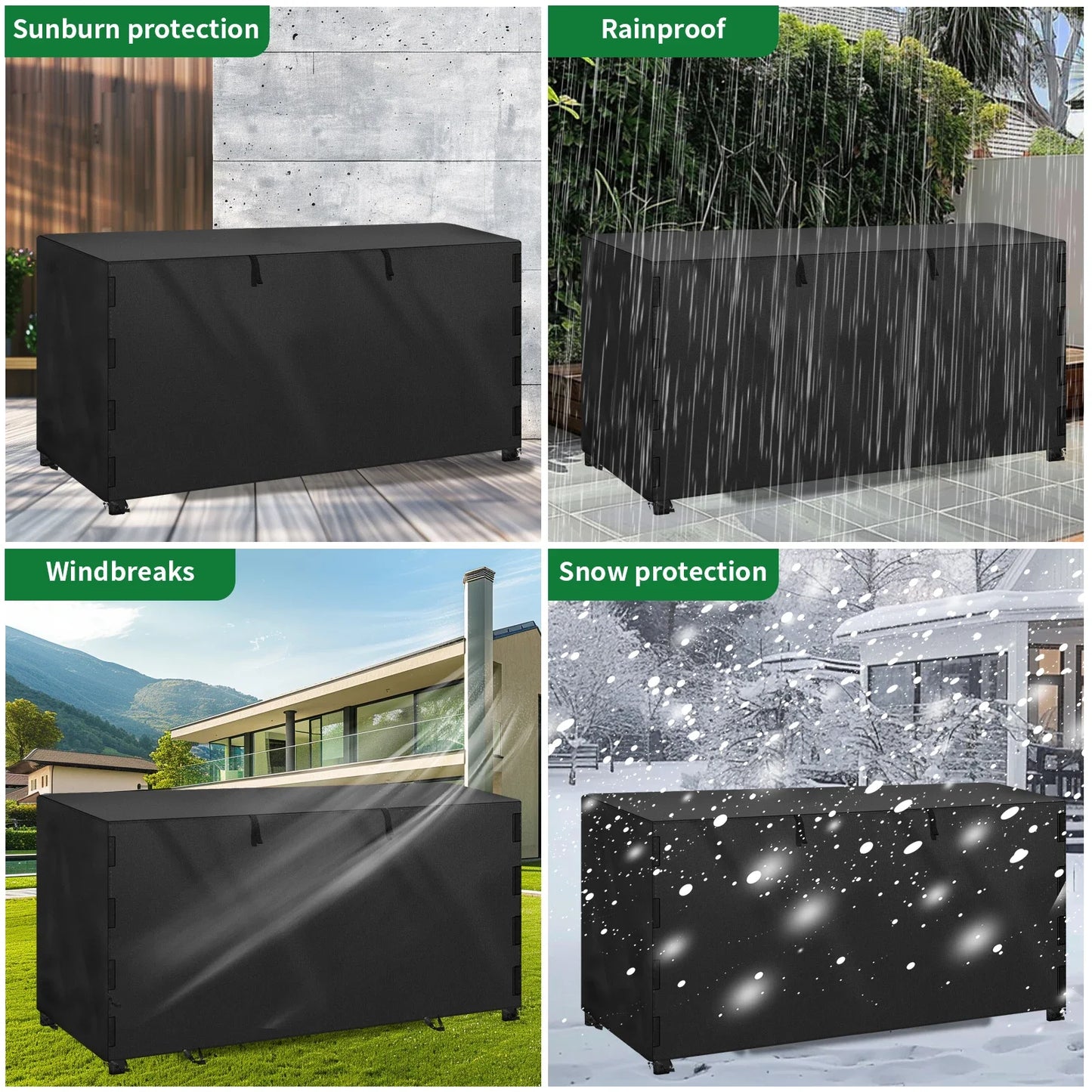 Outdoor Firewood Rack Cover Waterproof 210D Oxford Fabric Wood Log Storage Dust Cover for 4 and 8 Foot Patio Wood Holder