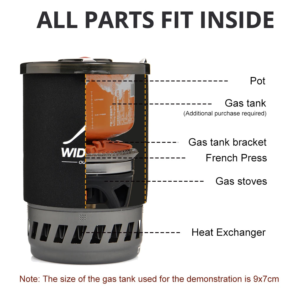 Widesea Camping Stove With Heat Exchanger Coffee Pot