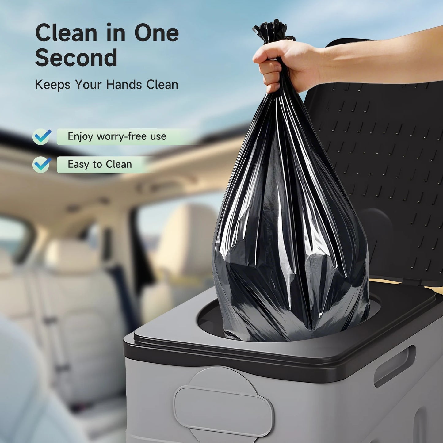 Portable Camping Toilet For Adults Folding Potty With Lid